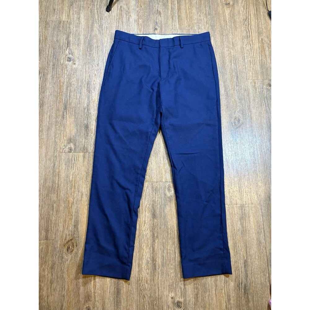 J. Crew Mens Bowery Wool Dress Pants Size 31x30 Dark Blue Career Classic Stylish